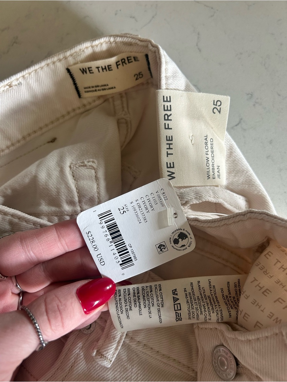NWT We The Free Willow Cross Stitch
Embroidered Jeans in Parchment - Picture 8 of 16